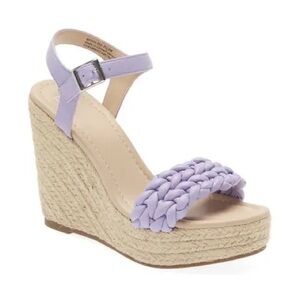 B.P | Nordstrom Goldie braided wedge ankle strap sandals lilac (purple beta)heel